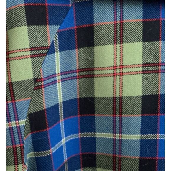 Pendleton Green Plaid 100% Virgin Wool Jacket/Blazer Modern Bell Sleeves 14 - Picture 6 of 6